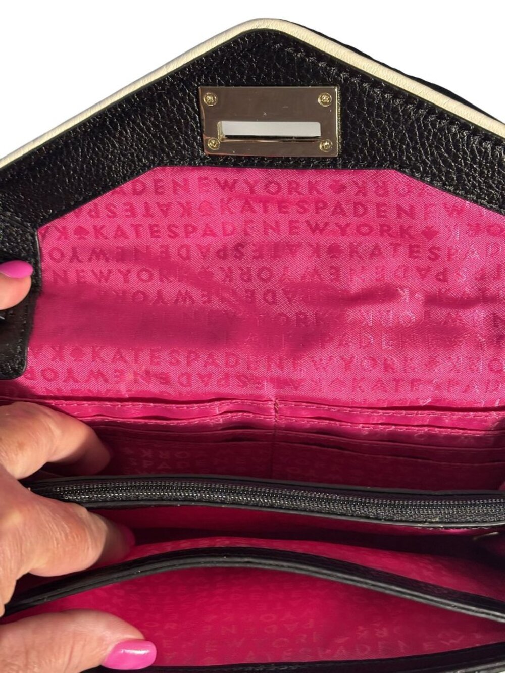 Kate Spade Natalie Wesley Place leather envelope crossbody bag features pebbled - Picture 5 of 11